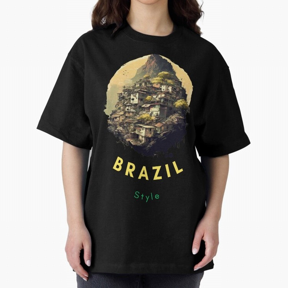 Brazil Style, Japanese Architecture Oversized T-Shirt Join FIFA World Cup 2026 Group Stage Spirit, with England, France and Netherlands, Neymar, Haaland and Cristiano Ronaldo, Retro Football Energy, Iconic Rivalries, Trophy Chase Drama and Stadium