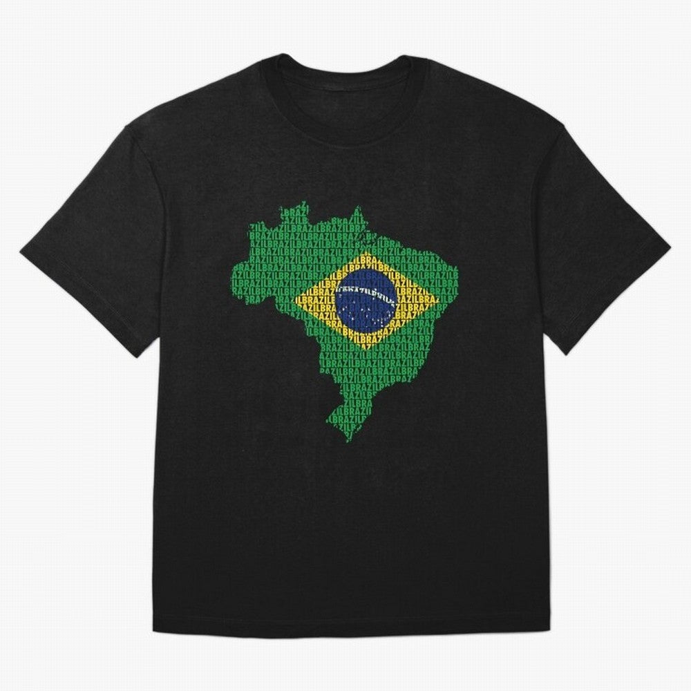 Map of Brazil (Brazil) Oversized T-Shirt Represent Fans Who Live for FIFA World Cup 2026 Group Stage Featuring Messi, CR7 and Mbappe, Brazil Energy, Goal Celebration Energy, Supporter Heritage, Football Icons and Worldwide Tournament Joy; Created