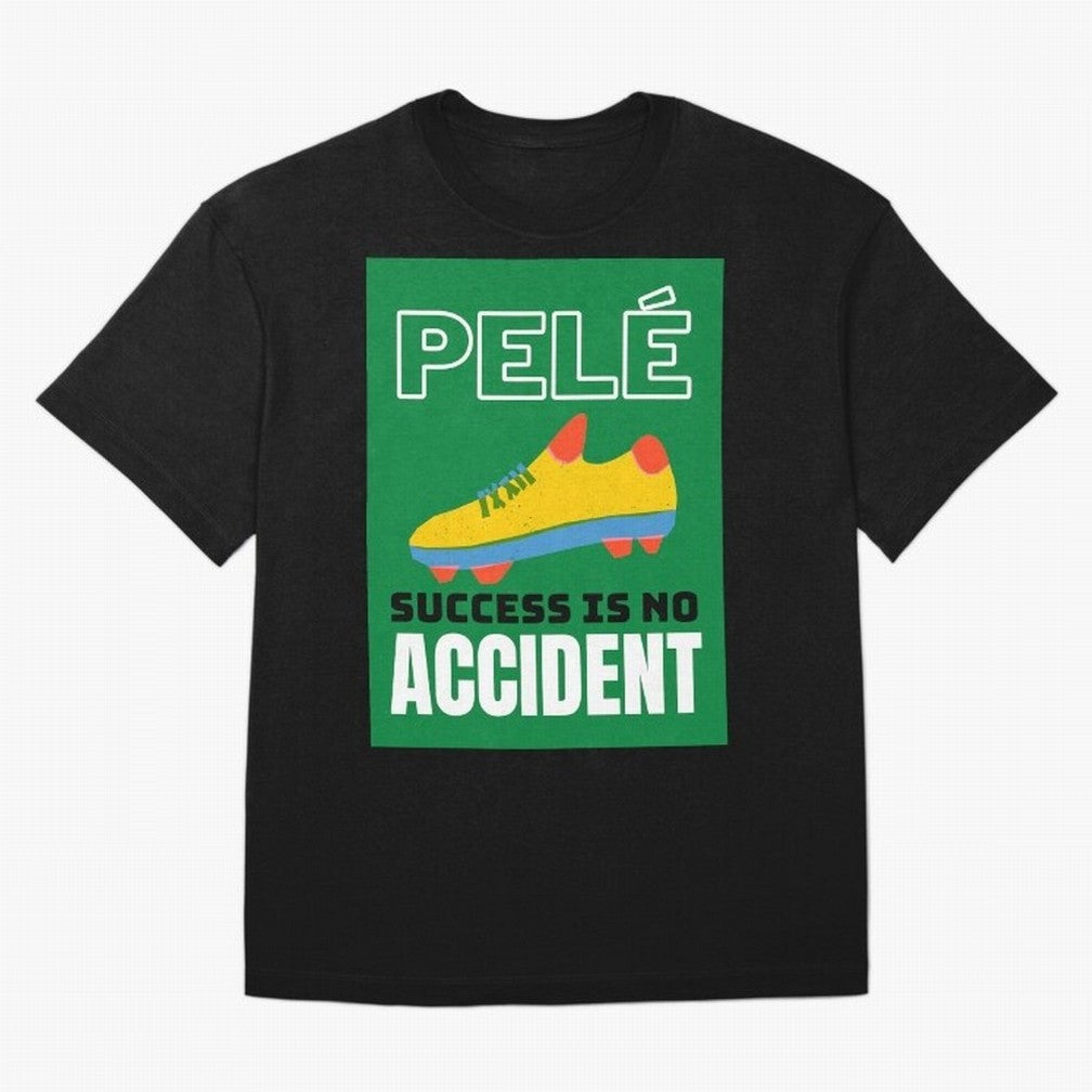Copy of Pele Quote Success Is No Accident Graphic Oversized T-Shirt Spotlight Match Day Hype around FIFA World Cup 2026 Group Stage, Haaland, Brazil, Sports Nostalgia, International Competition, Famous Players and Unforgettable Victories; Great for