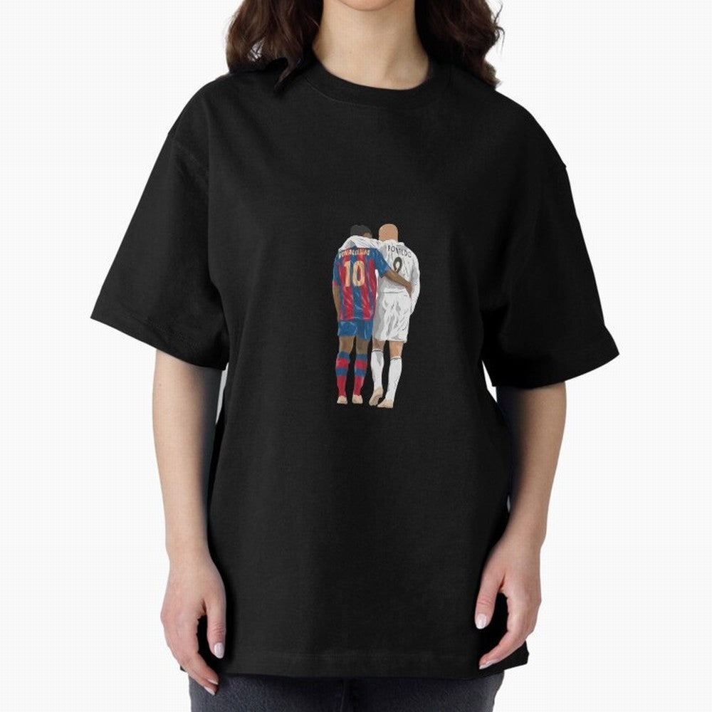 Ronaldinho, Ronaldo Minimalist Oversized T-Shirt Support Iconic Players in FIFA World Cup 2026 Celebrating Messi and Cristiano Ronaldo, Argentina and Brazil Energy, Football History, Final Match Energy, Crowd Noise and Once in a Lifetime Moments;