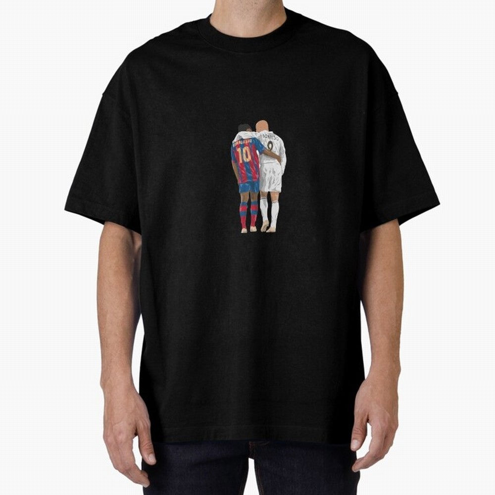 Ronaldinho, Ronaldo Minimalist Oversized T-Shirt Support Iconic Players in FIFA World Cup 2026 Celebrating Messi and Cristiano Ronaldo, Argentina and Brazil Energy, Football History, Final Match Energy, Crowd Noise and Once in a Lifetime Moments;