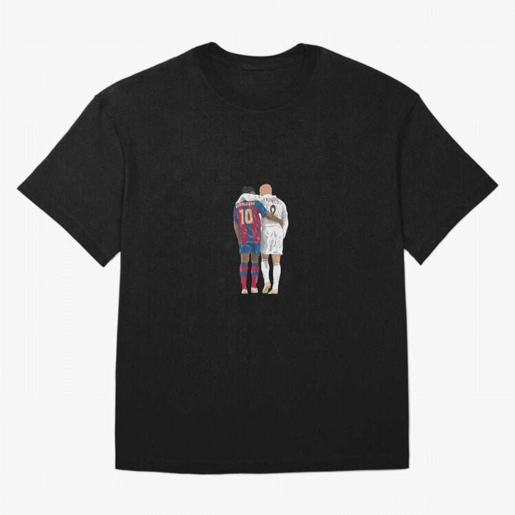 Ronaldinho, Ronaldo Minimalist Oversized T-Shirt Support Iconic Players in FIFA World Cup 2026 Celebrating Messi and Cristiano Ronaldo, Argentina and Brazil Energy, Football History, Final Match Energy, Crowd Noise and Once in a Lifetime Moments;