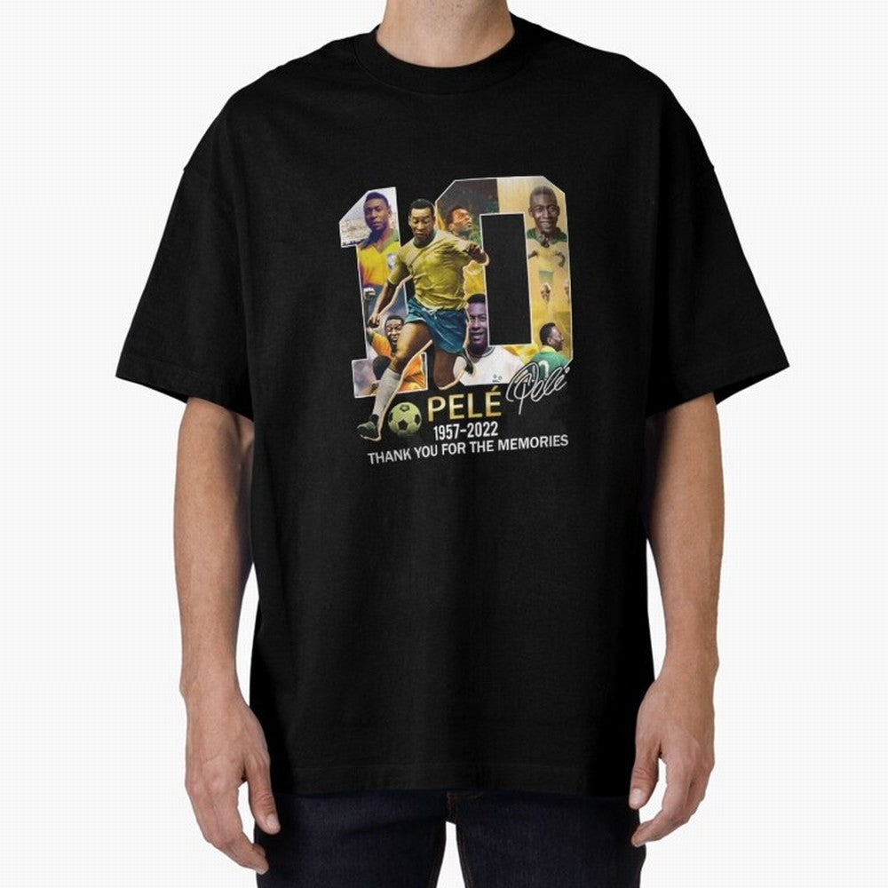Signed Pele Shirt Oversized T-Shirt Show Match Day Excitement for the FIFA World Cup 2026 Journey through Haaland and Mbappe Highlights, France Pride, Fan Favorite Moments, National Team Passion, Big Match Drama and Soccer History; Made for