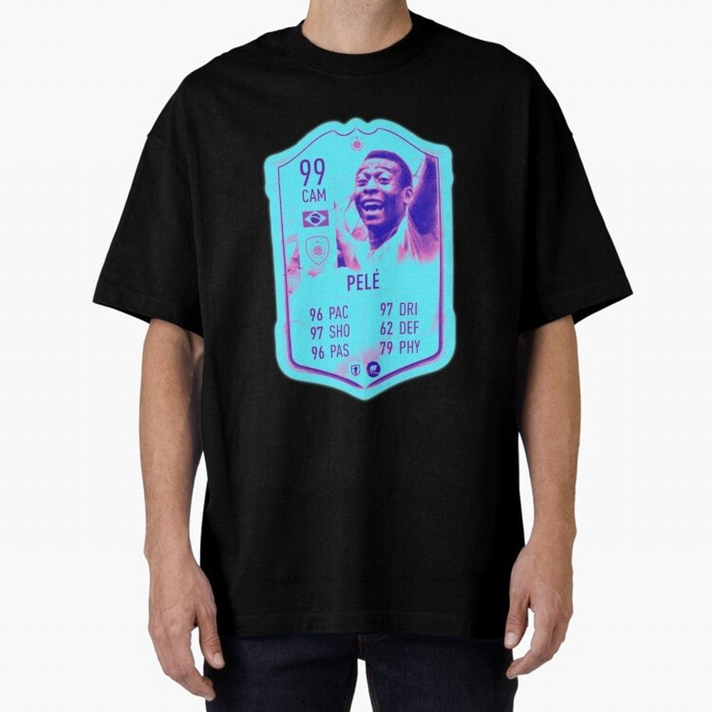 Pele Oversized T-Shirt Feel Global Football Passion for FIFA World Cup 2026, Highlighting Messi, CR7 and Mbappe, Portugal, Football Passion, Legendary Performances, Festival Vibes and Supporter Community; Ideal for Fans Who Follow Messi, Cristiano