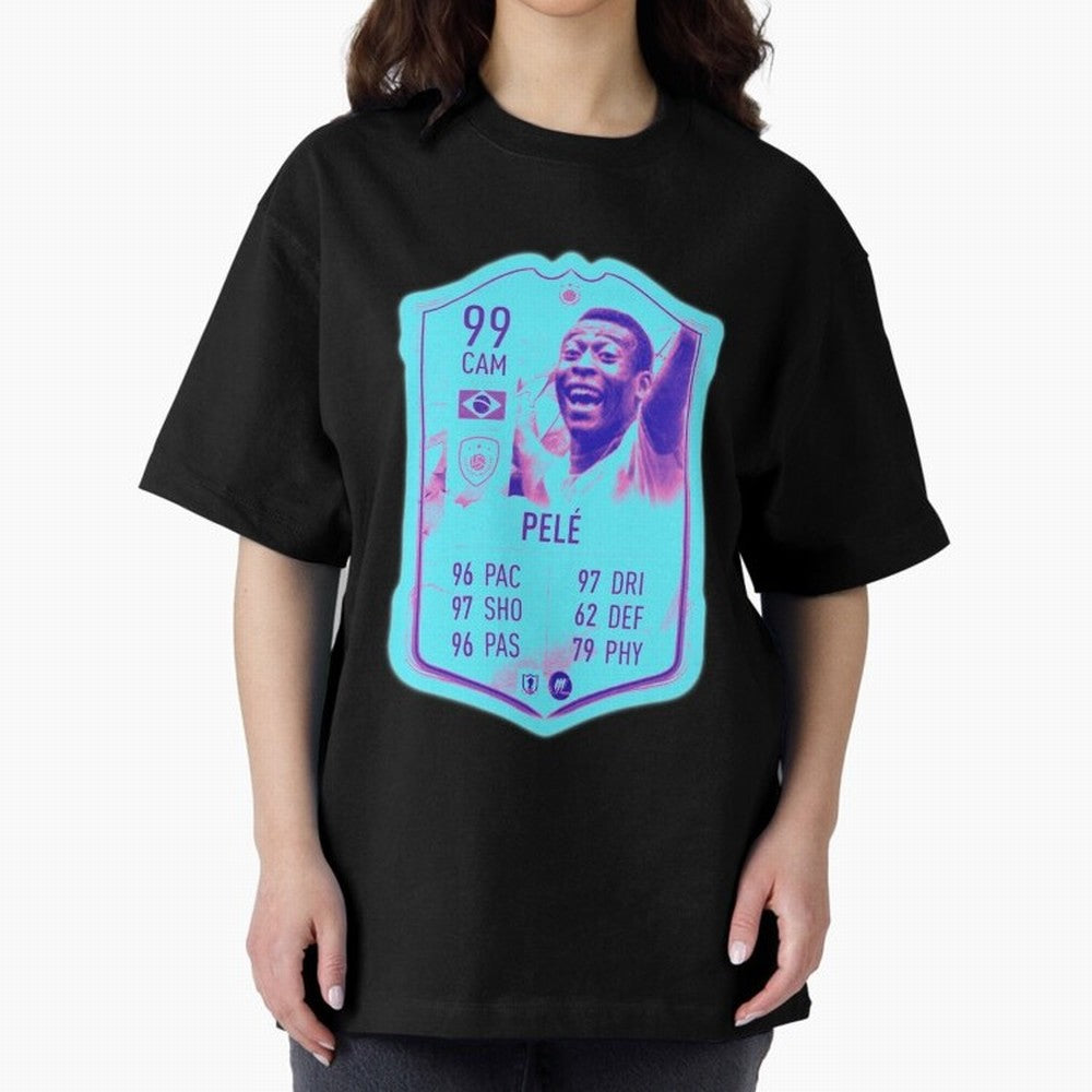 Pele Oversized T-Shirt Feel Global Football Passion for FIFA World Cup 2026, Highlighting Messi, CR7 and Mbappe, Portugal, Football Passion, Legendary Performances, Festival Vibes and Supporter Community; Ideal for Fans Who Follow Messi, Cristiano