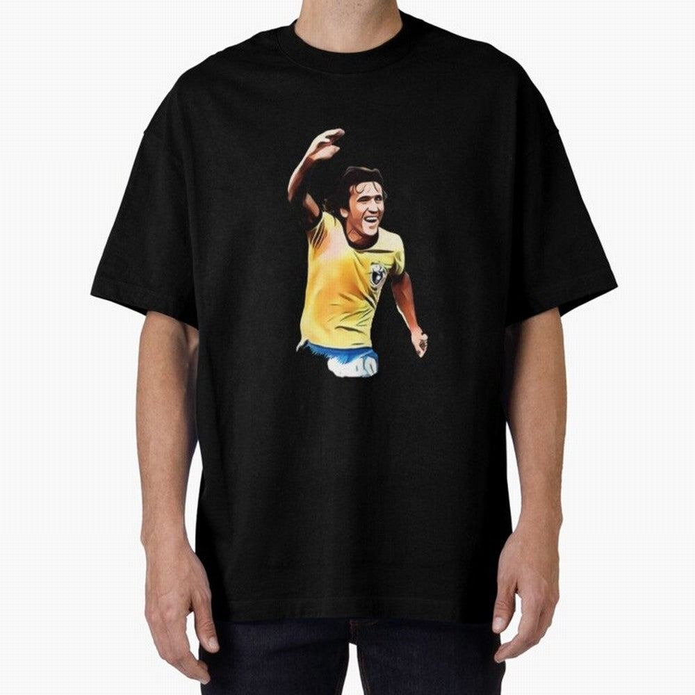 Legends of The Beautiful Game Cartoon Collection Legends Arthur Zico 2 Cartoon Artwork134 Oversized T-Shirt Bring Trophy Dreams to FIFA World Cup 2026 Spirit, Driven by Portugal, Messi, Neymar and Mbappe, Goal Celebration Energy, Supporter