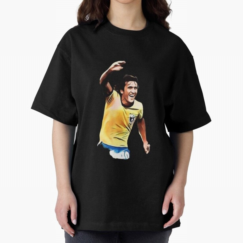 Legends of The Beautiful Game Cartoon Collection Legends Arthur Zico 2 Cartoon Artwork134 Oversized T-Shirt Bring Trophy Dreams to FIFA World Cup 2026 Spirit, Driven by Portugal, Messi, Neymar and Mbappe, Goal Celebration Energy, Supporter