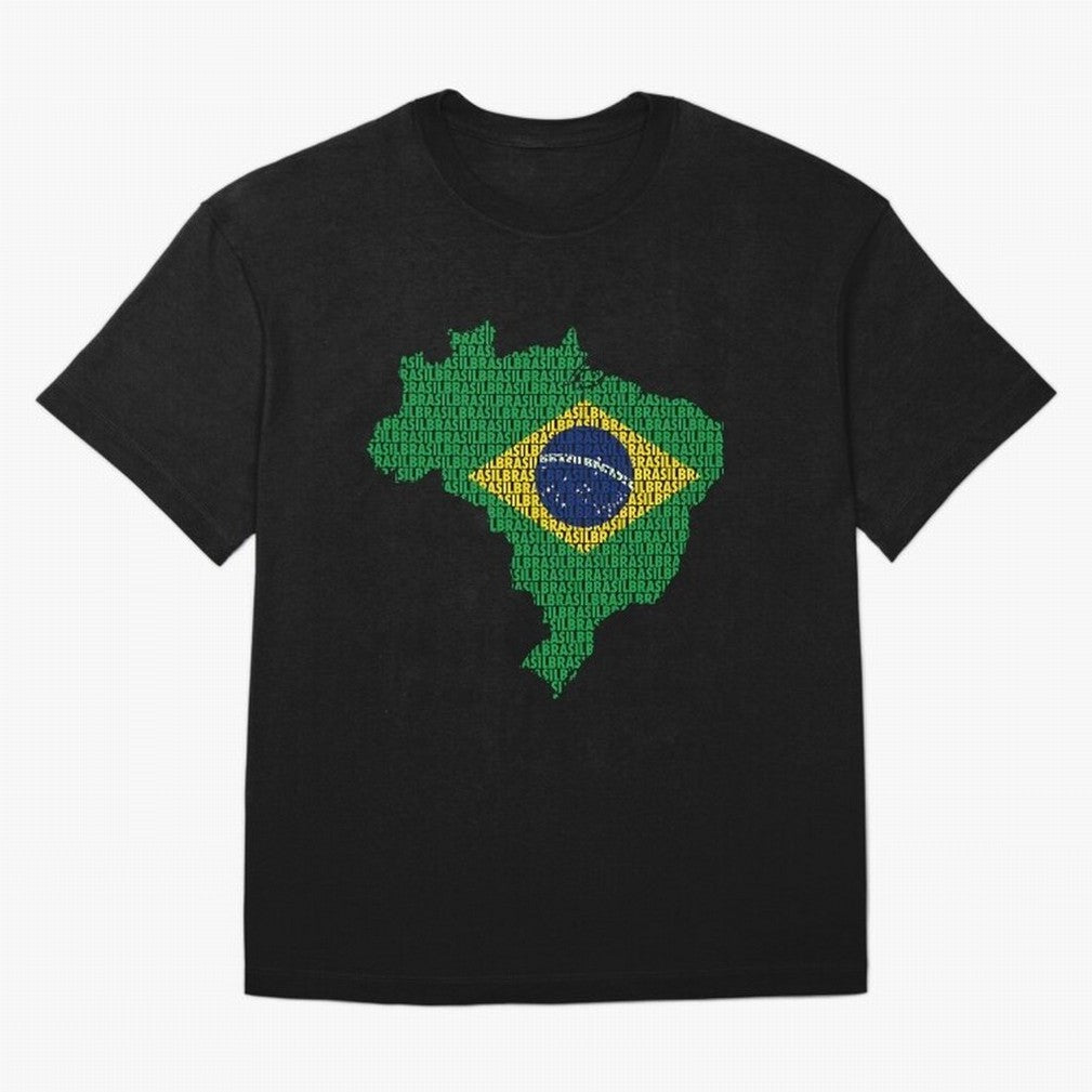 Map of Brazil (Brasil) Classic T-Shirt Carry the FIFA World Cup 2026 Group Stage Journey through Messi, CR7 and Mbappe Highlights, Argentina Pride, Soccer Culture, Superstar Moments, National Team Dreams and Competitive Fire; Ideal for Football
