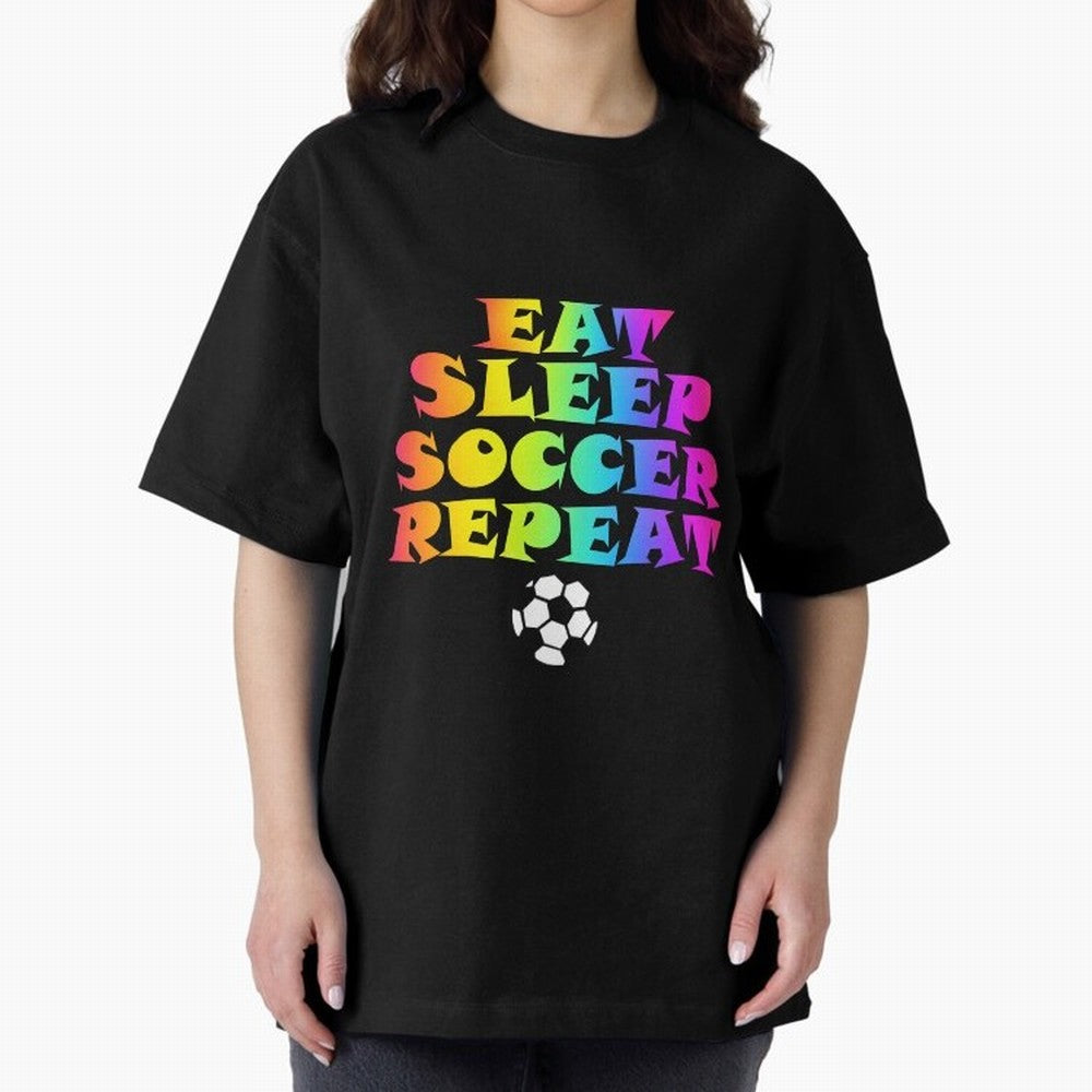 Eat Sleep Soccer Repeat - Football Active T-Shirt Represent FIFA World Cup 2026 Group Stage for Fans of Messi, CR7 and Mbappe and Spain, Bringing Tournament Hype, Historic Matchups, Family Viewing Parties and Global Sports Pride; Ideal for Fans Who