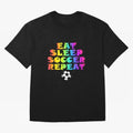Eat Sleep Soccer Repeat - Football Active T-Shirt Represent FIFA World Cup 2026 Group Stage for Fans of Messi, CR7 and Mbappe and Spain, Bringing Tournament Hype, Historic Matchups, Family Viewing Parties and Global Sports Pride; Ideal for Fans Who