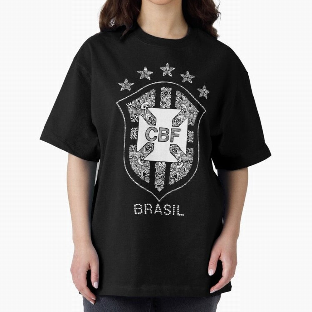 BRASIL NATIONAL FOOTBALL TEAM LOGO Oversized T-Shirt Celebrate Football Dreams Across Match Day Hype around FIFA World Cup 2026 USA Canada Mexico, Messi, CR7 and Mbappe, Argentina and Brazil, Tournament Hype, Historic Matchups, Family Viewing