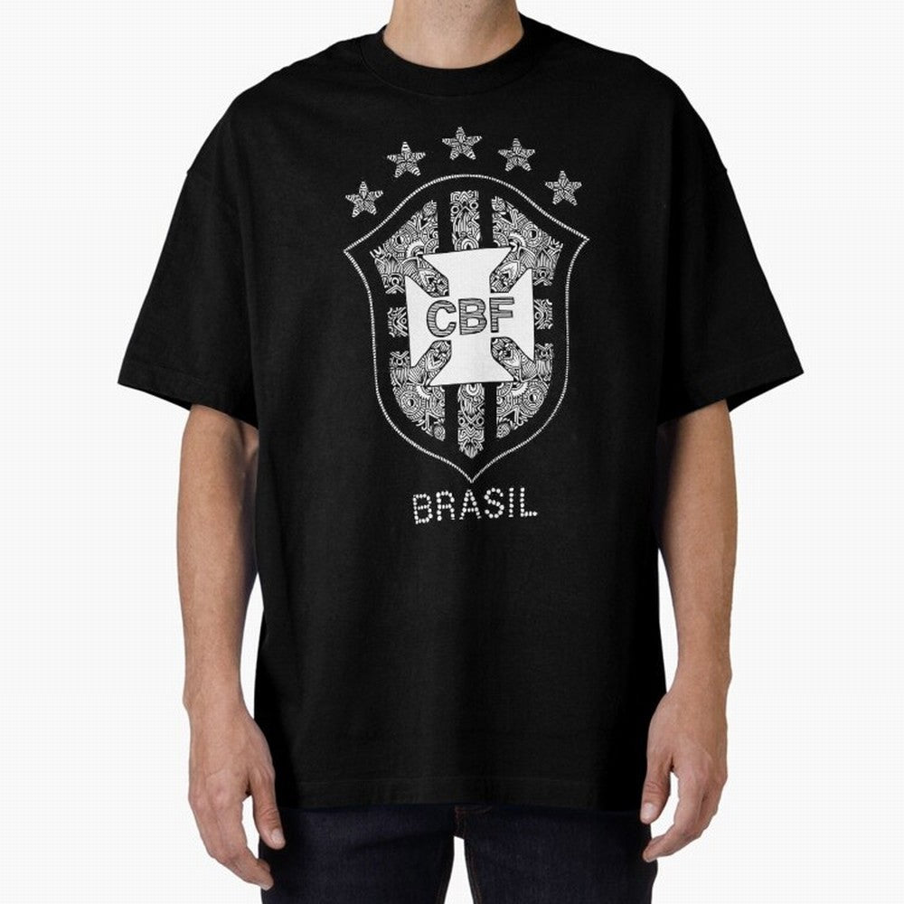 BRASIL NATIONAL FOOTBALL TEAM LOGO Oversized T-Shirt Celebrate Football Dreams Across Match Day Hype around FIFA World Cup 2026 USA Canada Mexico, Messi, CR7 and Mbappe, Argentina and Brazil, Tournament Hype, Historic Matchups, Family Viewing
