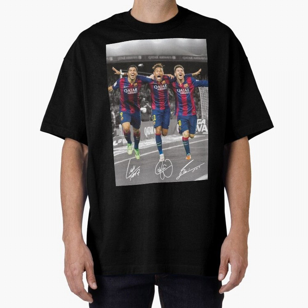 Messi Neymar Suarez Premium T-Shirt Honor Football Greatness during FIFA World Cup 2026 Spirit, Driven by Spain, Mbappe and Neymar, Sports Nostalgia, International Competition, Famous Players and Unforgettable Victories; Great for Watch Parties,