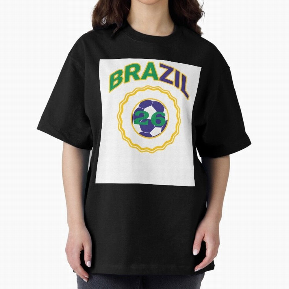 brazil 2026 world cup soccer badge Premium T-Shirt Refresh FIFA World Cup 2026 for Fans of Haaland and Mbappe and Argentina and Brazil, Bringing Vintage Soccer Flavor, Modern Football Stars, National Flags and Final Night Emotion; Built for