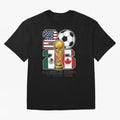 2026 Soccer World Cup Football Design Classic T-Shirt Celebrate the Stars of FIFA World Cup 2026 USA Canada Mexico Spirit, with Argentina and Brazil, Messi, CR7 and Mbappe, Sports Nostalgia, International Competition, Famous Players and