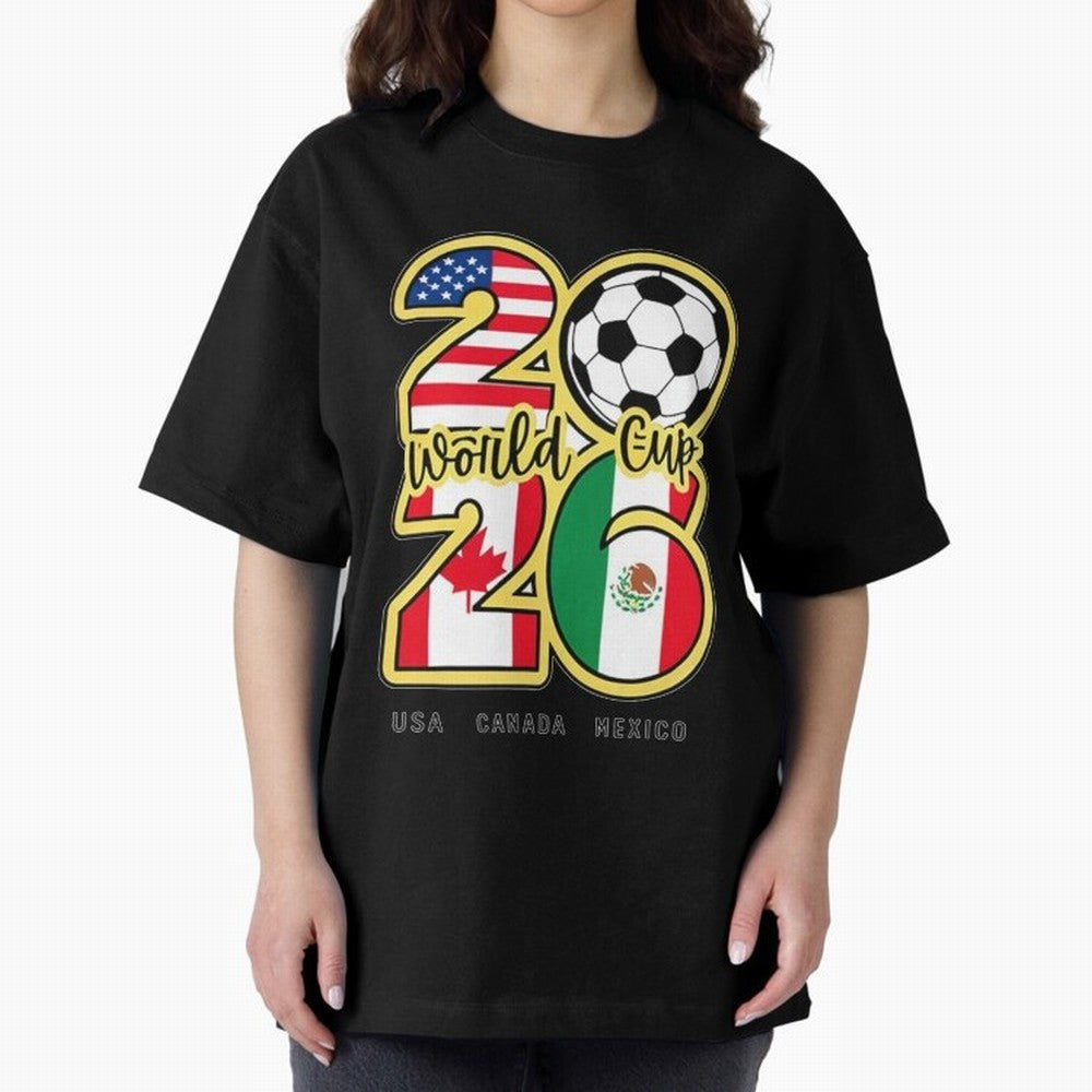 World Cup 2026, Usa Canada Mexico Football Classic T-Shirt Show Your Stadium Side during FIFA World Cup 2026 for Fans of Messi, CR7 and Mbappe and Argentina, France and Brazil, Bringing Stadium Memories, Football Loyalty, International Chants and