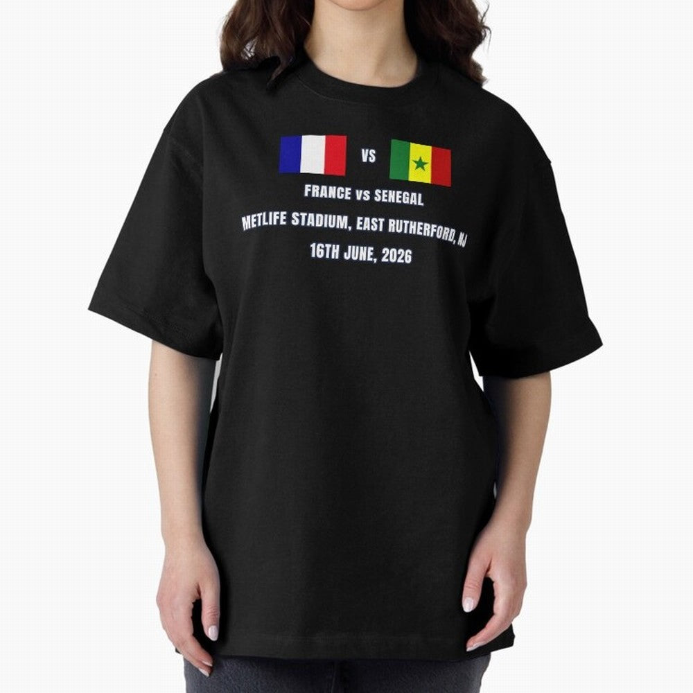 France vs Senegal 16 June 2026 ¨C Football Match Design East Rutherford Classic T-Shirt Show Support during FIFA World Cup 2026 Group Stage for Fans of Messi, Neymar and Mbappe and Brazil, Bringing Championship Spirit, Famous Goals, Roaring Crowds