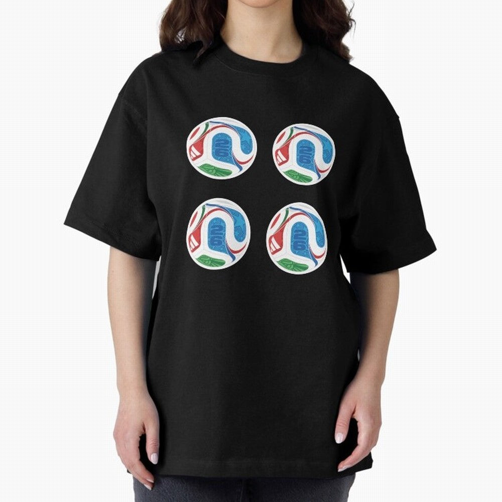 2026 World Soccer Ball Sticker Pack (4 pcs) Classic T-Shirt Show Love for Legendary Goals in the FIFA World Cup 2026 USA Canada Mexico Journey through Messi, CR7 and Mbappe Highlights, Netherlands Pride, Football Festival Excitement, Trophy
