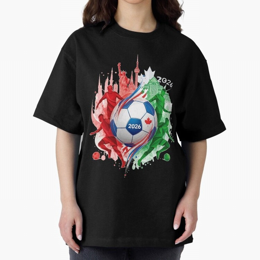 Internation Unity 2026 Classic T-Shirt Carry the Dream of the FIFA World Cup 2026 Group Stage Journey through Messi, Neymar and Mbappe Highlights, France and Portugal Pride, Championship Spirit, Famous Goals, Roaring Crowds and International