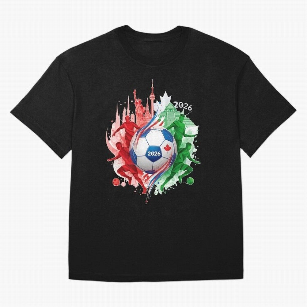 Internation Unity 2026 Classic T-Shirt Carry the Dream of the FIFA World Cup 2026 Group Stage Journey through Messi, Neymar and Mbappe Highlights, France and Portugal Pride, Championship Spirit, Famous Goals, Roaring Crowds and International