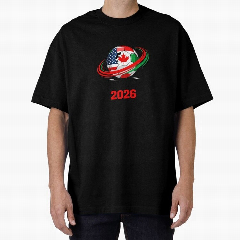 World Cup 2026, Soccer Ball, USA Canada Mexico Football Classic T-Shirt Follow the Road to FIFA World Cup 2026 Group Stage Spirit, Filled with Portugal, Spain and Germany, Mbappe and Neymar, Football History, Final Match Energy, Crowd Noise and