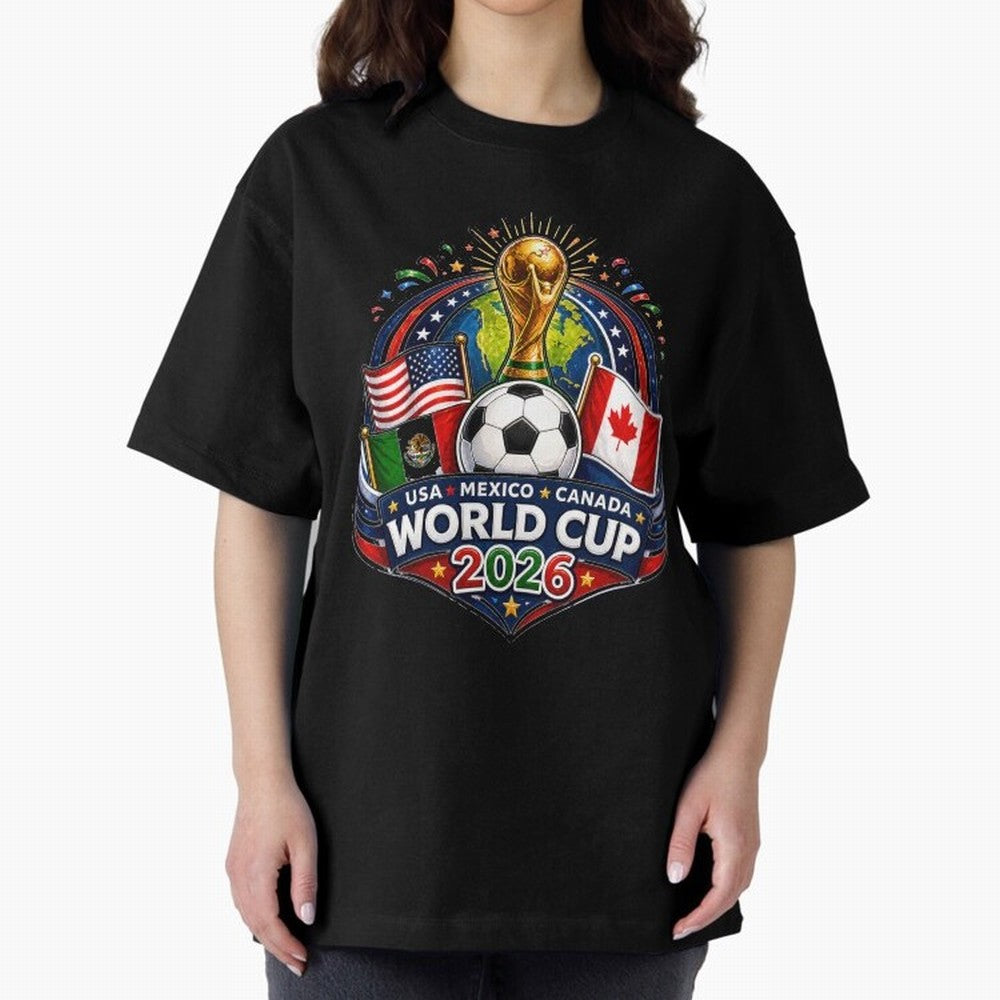 World Cup 2026 Sticker ¨C USA Mexico Canada Football Trophy Design Classic T-Shirt Celebrate Every Goal in FIFA World Cup 2026 Group Stage Spirit, Driven by France, Cristiano Ronaldo, Haaland and CR7, Soccer Culture, Superstar Moments, National