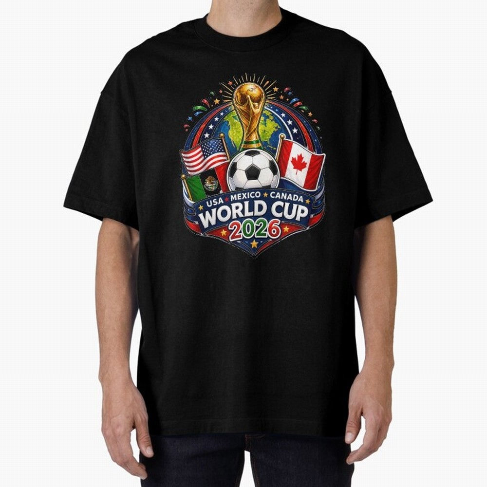 World Cup 2026 Sticker ¨C USA Mexico Canada Football Trophy Design Classic T-Shirt Celebrate Every Goal in FIFA World Cup 2026 Group Stage Spirit, Driven by France, Cristiano Ronaldo, Haaland and CR7, Soccer Culture, Superstar Moments, National