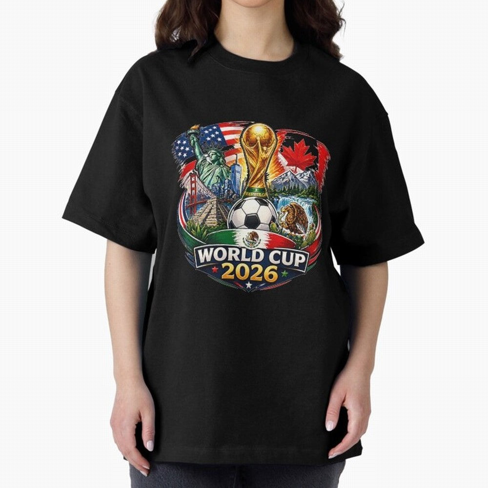 World Football 2026 USA Canada Mexico ¨C Soccer Fan Design Retro Travel Style Classic T-Shirt Step into Global Football Passion for FIFA World Cup 2026 USA Canada Mexico, Featuring Neymar, Germany, Football Festival Excitement, Trophy Ambitions,