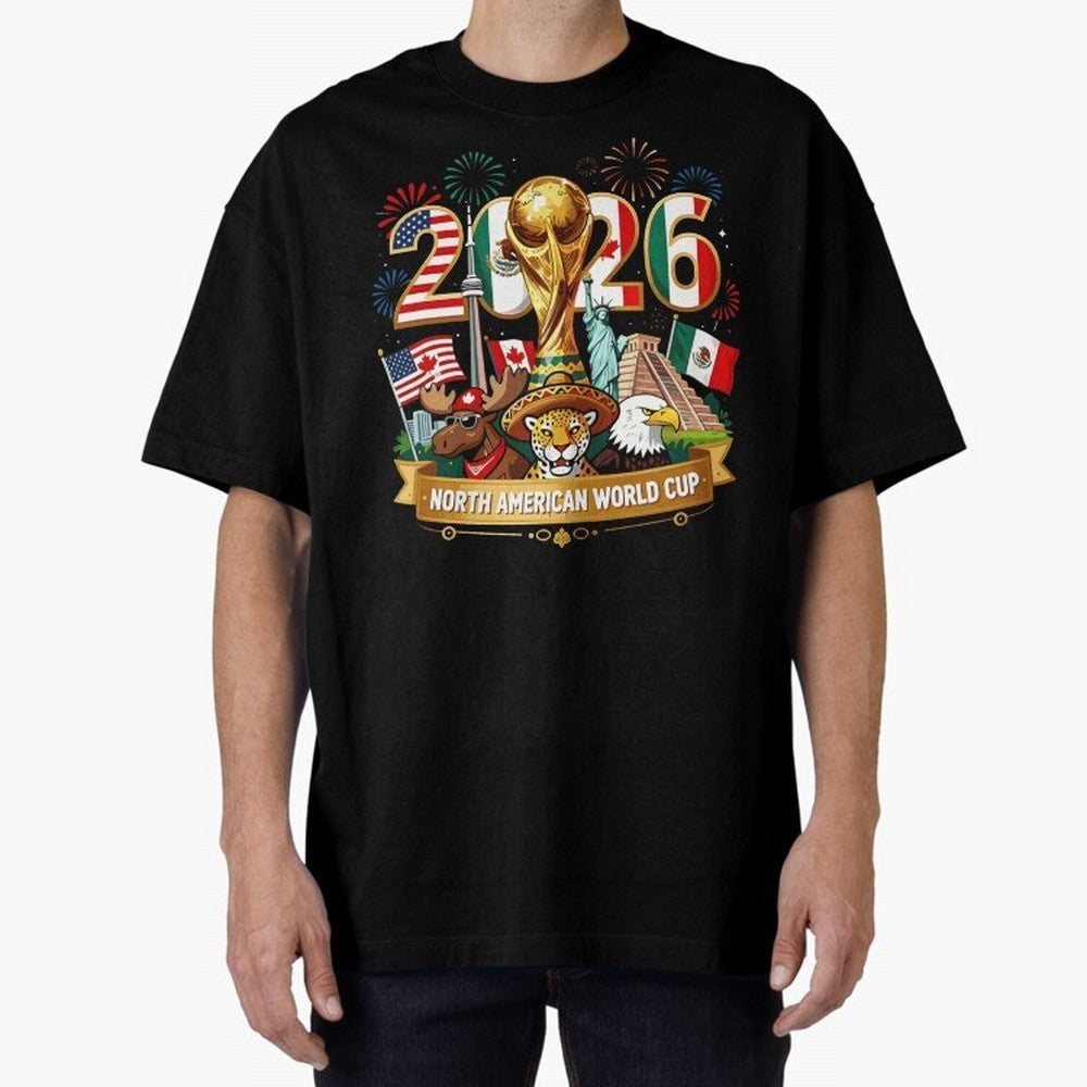 World Cup 2026 North America USA Canada Mexico Soccer Fan Classic T-Shirt Celebrate the Stars of FIFA World Cup 2026 USA Canada Mexico Spirit, Centered on Portugal, Spain and Germany, Messi, Football History, Final Match Energy, Crowd Noise and