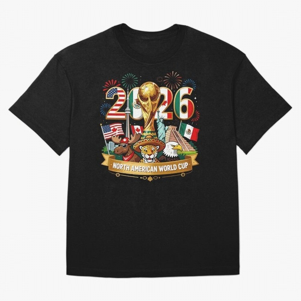 World Cup 2026 North America USA Canada Mexico Soccer Fan Classic T-Shirt Celebrate the Stars of FIFA World Cup 2026 USA Canada Mexico Spirit, Centered on Portugal, Spain and Germany, Messi, Football History, Final Match Energy, Crowd Noise and