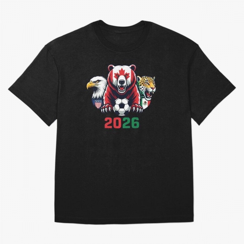 World Cup 2026 USA Canada Mexico Host Mascots Classic T-Shirt Bring World Football Passion into FIFA World Cup 2026 USA Canada Mexico Connected to Messi and Cristiano Ronaldo, Argentina and Brazil Energy, Fan Favorite Moments, National Team