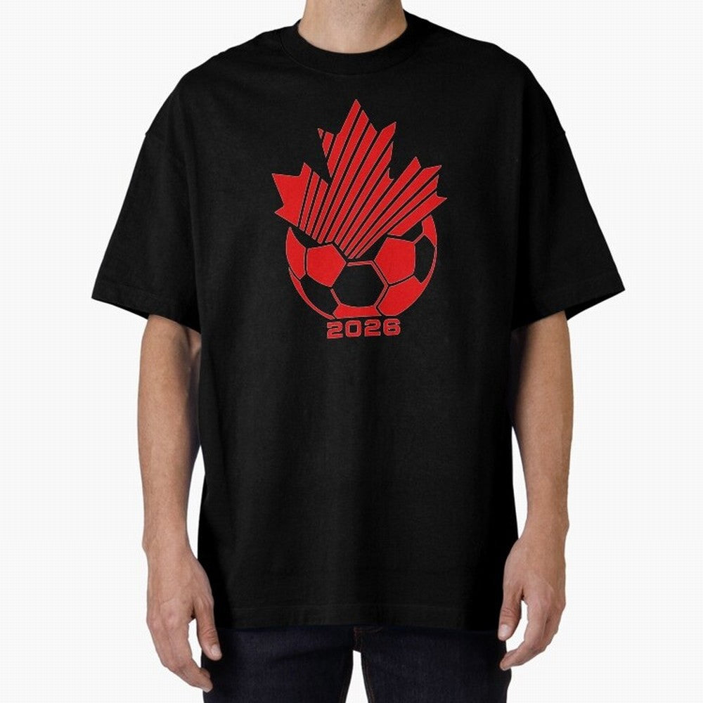 Red Maple Leaf Soccer 2026 Emblem Classic T-Shirt Show Your Stadium Side during Global Football Passion for FIFA World Cup 2026 USA Canada Mexico, Driven by Mbappe and Neymar, Argentina and Brazil, Soccer Culture, Superstar Moments, National Team