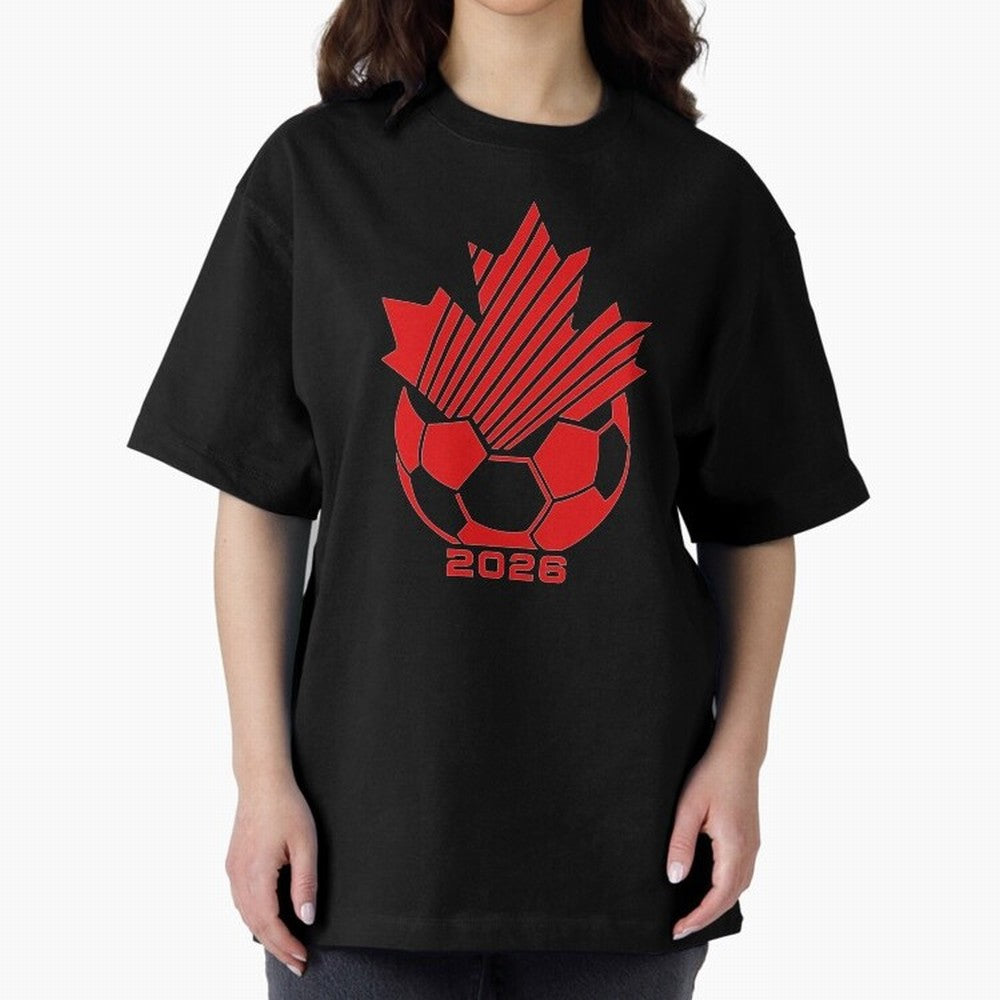 Red Maple Leaf Soccer 2026 Emblem Classic T-Shirt Show Your Stadium Side during Global Football Passion for FIFA World Cup 2026 USA Canada Mexico, Driven by Mbappe and Neymar, Argentina and Brazil, Soccer Culture, Superstar Moments, National Team