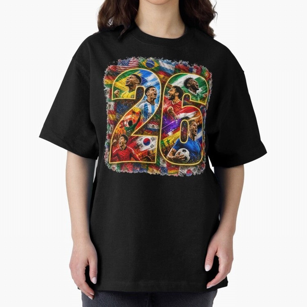 International Global Flags Soccer Football Classic T-Shirt Join the Countdown to the FIFA World Cup 2026 USA Canada Mexico Journey through CR7 and Messi Highlights, Brazil, Portugal and Argentina Pride, Champion Mindset, Group Stage Buzz, Knockout