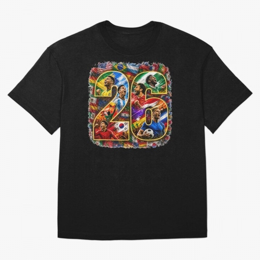 International Global Flags Soccer Football Classic T-Shirt Join the Countdown to the FIFA World Cup 2026 USA Canada Mexico Journey through CR7 and Messi Highlights, Brazil, Portugal and Argentina Pride, Champion Mindset, Group Stage Buzz, Knockout