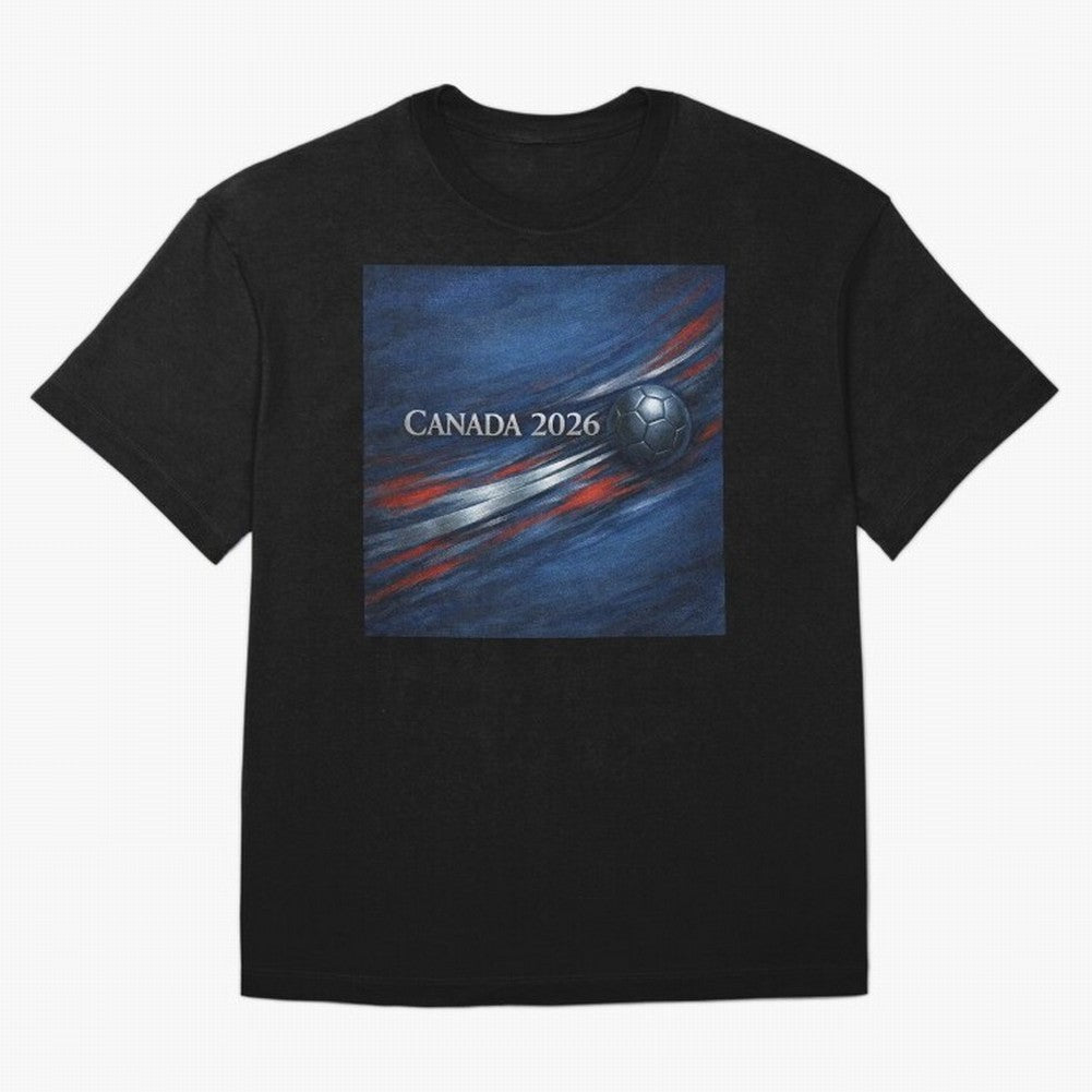 Canada 2026 Soccer Splash Classic T-Shirt Stand Out with Spirit from FIFA World Cup 2026 Group Stage for Fans of Messi, CR7 and Mbappe and England, Bringing Championship Spirit, Famous Goals, Roaring Crowds and International Football Unity; Perfect