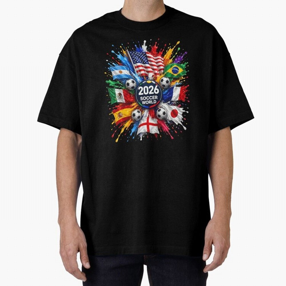 2026 Soccer World Championship Global Flags Paint Splash Sports Fan Graphic Classic T-Shirt Join Match Day Hype around FIFA World Cup 2026, Cristiano Ronaldo, Argentina, Football History, Final Match Energy, Crowd Noise and Once in a Lifetime