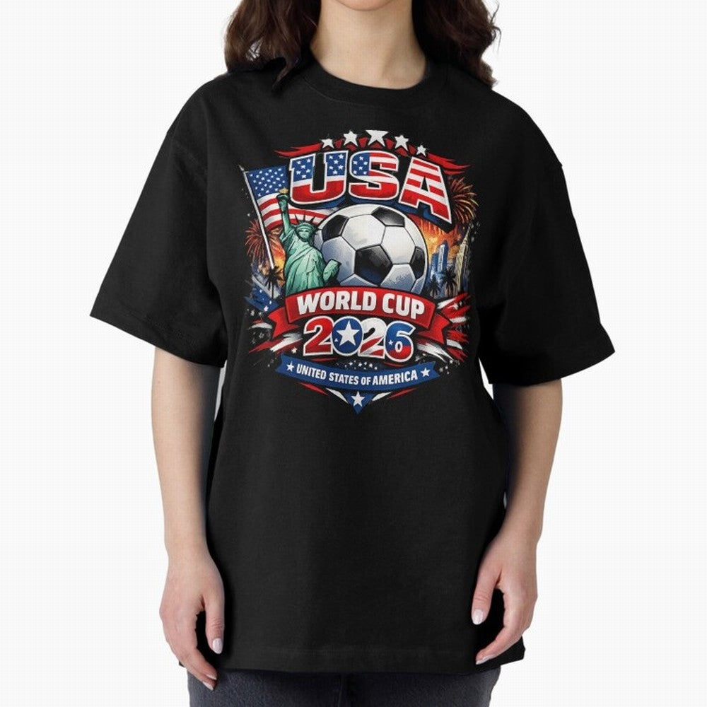 USA World Cup 2026 Soccer Graphic ¨C Patriotic Football Fan Art Classic T-Shirt Bring Stadium Energy to FIFA World Cup 2026 with Haaland, Portugal, Spain and Germany Energy, Goal Celebration Energy, Supporter Heritage, Football Icons and Worldwide