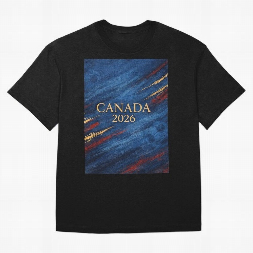 Elegant and Luxury Canada 2026 Soccer Theme Classic T-Shirt Bring Match Day Fire to Global Football Passion for FIFA World Cup 2026, Centered on Messi, CR7 and Mbappe, Argentina and Brazil, Global Supporter Spirit, Legendary Goals, National Colors