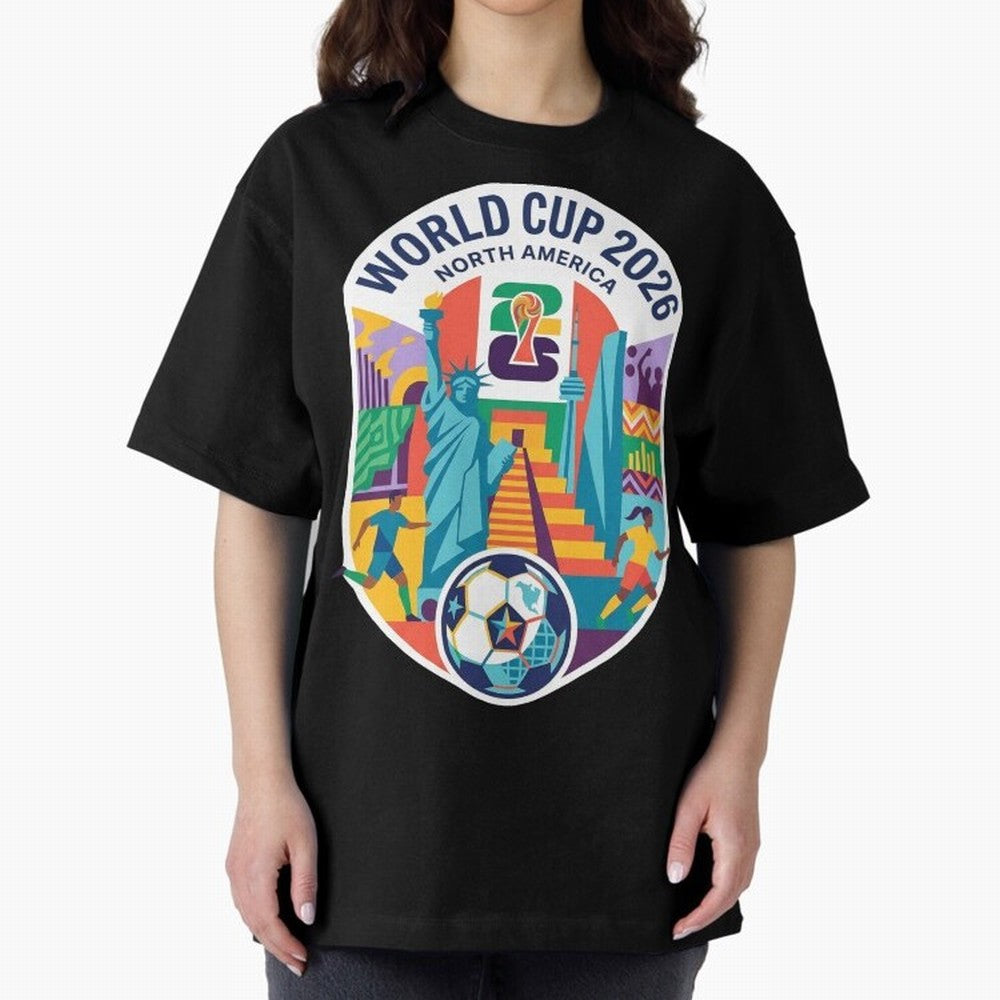World Cup 2026 North America Soccer Tournament Colorful Emblem Classic T-Shirt Embrace the FIFA World Cup 2026 Journey through Neymar, Haaland and Cristiano Ronaldo Highlights, England, France and Netherlands Pride, Stadium Chants, National Pride,