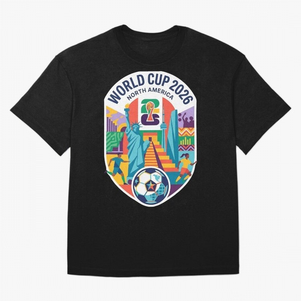 World Cup 2026 North America Soccer Tournament Colorful Emblem Classic T-Shirt Embrace the FIFA World Cup 2026 Journey through Neymar, Haaland and Cristiano Ronaldo Highlights, England, France and Netherlands Pride, Stadium Chants, National Pride,