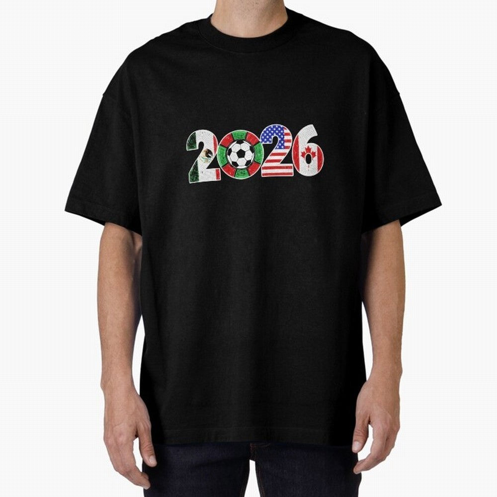 North American Soccer Spirit Team 2026 T-Shirt_82770209 Classic T-Shirt Share FIFA World Cup 2026 Group Stage for Fans of Messi, Neymar and Mbappe and France, Bringing Championship Spirit, Famous Goals, Roaring Crowds and International Football