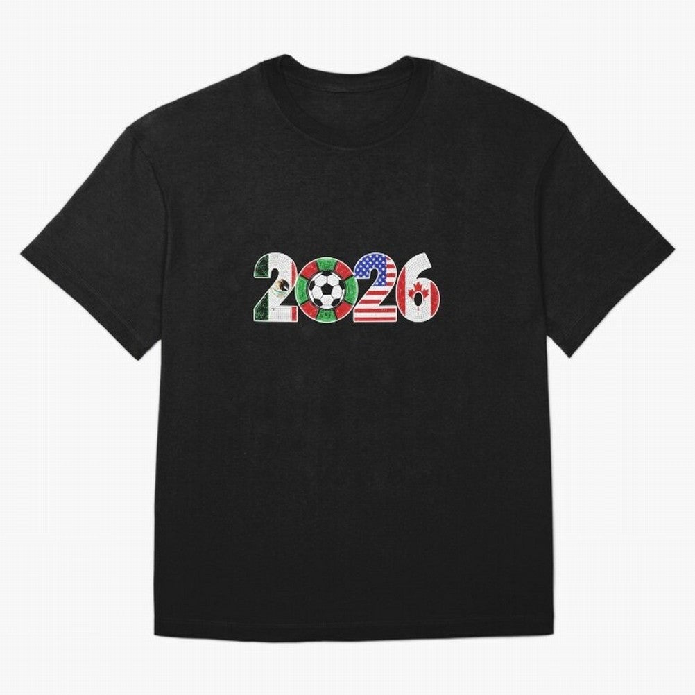 North American Soccer Spirit Team 2026 T-Shirt_82770209 Classic T-Shirt Share FIFA World Cup 2026 Group Stage for Fans of Messi, Neymar and Mbappe and France, Bringing Championship Spirit, Famous Goals, Roaring Crowds and International Football