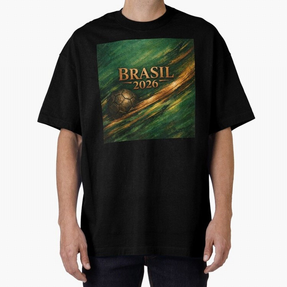 Brasil 2026 Soccer Theme Gold - Elegance Classic T-Shirt Represent the Passion of Global Football Passion for FIFA World Cup 2026 USA Canada Mexico, Highlighting Neymar, Brazil, Goal Celebration Energy, Supporter Heritage, Football Icons and