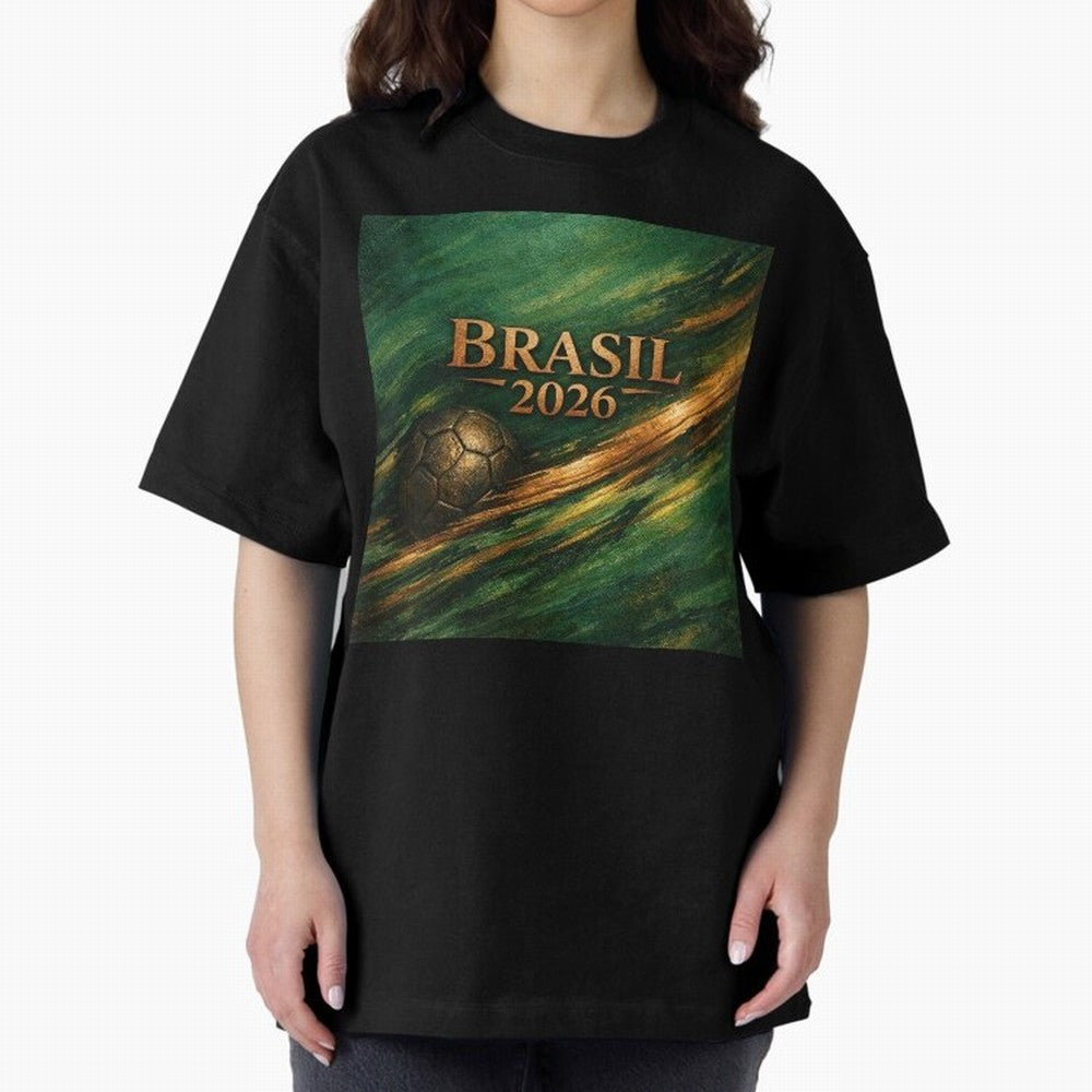 Brasil 2026 Soccer Theme Gold - Elegance Classic T-Shirt Represent the Passion of Global Football Passion for FIFA World Cup 2026 USA Canada Mexico, Highlighting Neymar, Brazil, Goal Celebration Energy, Supporter Heritage, Football Icons and
