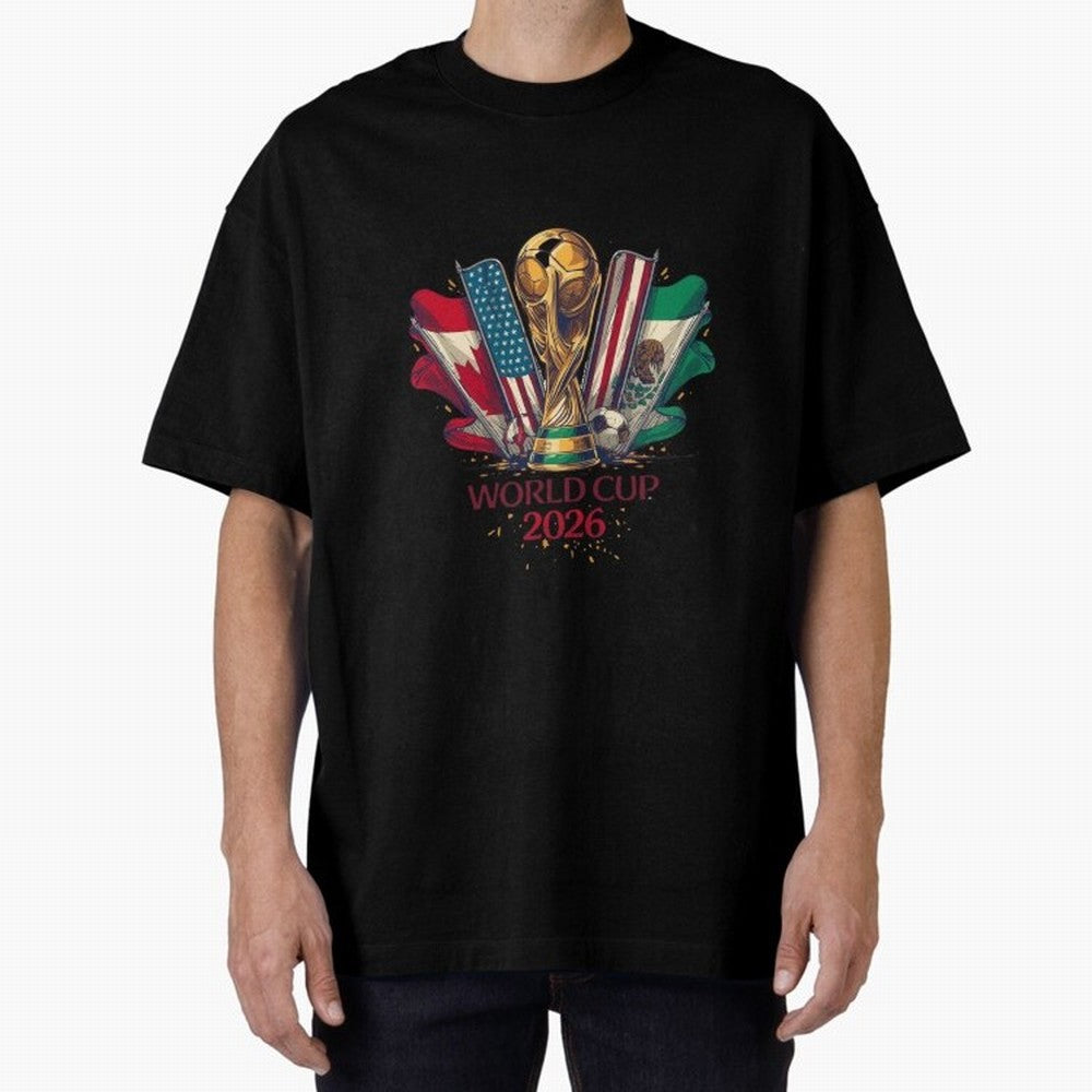 Host Trio Flags Banner Trophy Classic T-Shirt Elevate FIFA World Cup 2026 for Fans of Mbappe and Neymar and Brazil, Bringing Goal Celebration Energy, Supporter Heritage, Football Icons and Worldwide Tournament Joy; Ideal for Passionate Fans Who