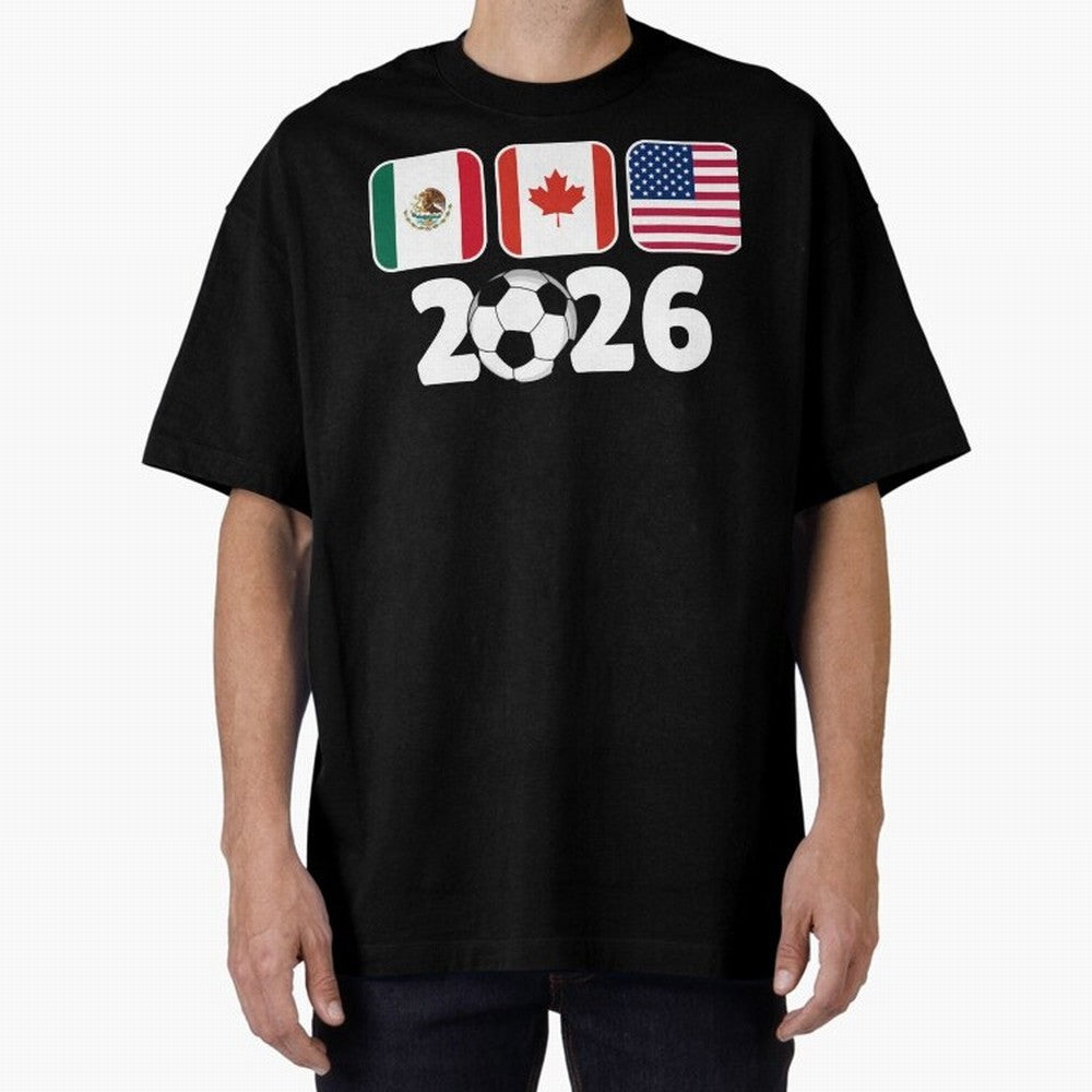 2026 World Cup North America Emblem Retro Classic T-Shirt Celebrate Global Football Passion for FIFA World Cup 2026 USA Canada Mexico, Centered on Messi, England, Worldwide Fan Energy, Dramatic Goals, Stadium Lights and Championship Celebrations;