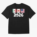 2026 World Cup North America Emblem Retro Classic T-Shirt Celebrate Global Football Passion for FIFA World Cup 2026 USA Canada Mexico, Centered on Messi, England, Worldwide Fan Energy, Dramatic Goals, Stadium Lights and Championship Celebrations;
