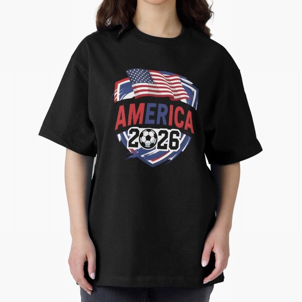 America World Cup 2026 ¨C USA Football Classic T-Shirt Bring Match Day Fire to FIFA World Cup 2026 Spirit, Inspired by England, Haaland, Football Festival Excitement, Trophy Ambitions, Country Rivalries and Star Player Buzz; Ideal for Passionate