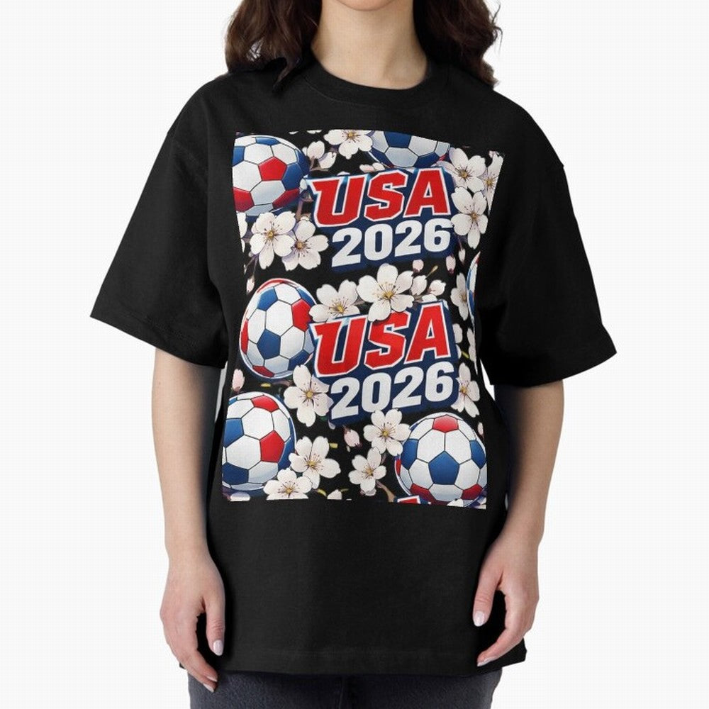 USA 2026 Soccer World Cup Pattern - Artistic Picasso Style Football Classic T-Shirt Remember Iconic Moments from Global Football Passion for FIFA World Cup 2026 USA Canada Mexico, Filled with Haaland and Mbappe, Brazil, Tournament Hype, Historic